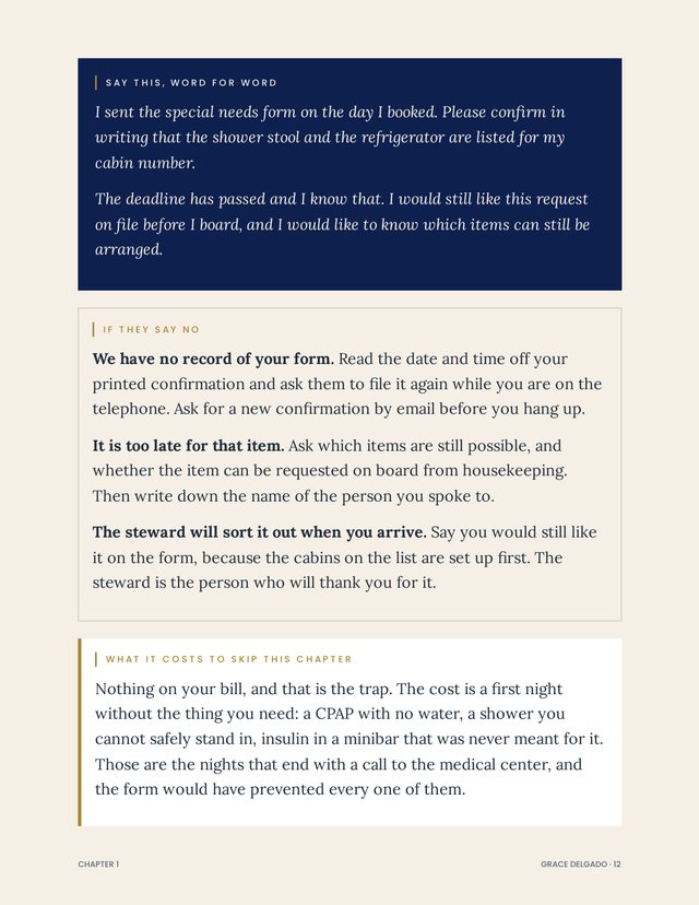 Chapter 1 page with the Say This, Word for Word box, the If They Say No answers and What It Costs to Skip This Chapter